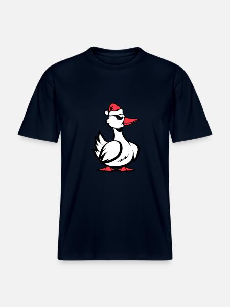Duck Comic Christmas -  RELAXED FIT Unisex Organic T-Shirt - french navy