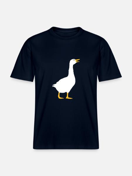 Laughing goose design - RELAXED FIT Unisex Organic T-Shirt - french navy