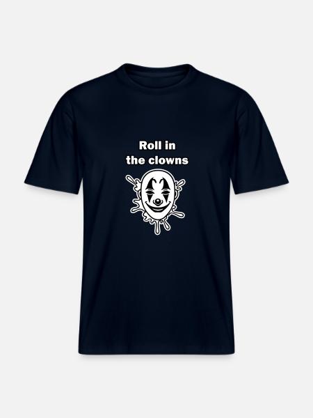 Illustration de clown effrayant - Roulez dans les clowns -  T-shirt unisexe RELAXED FIT en coton bio - marine