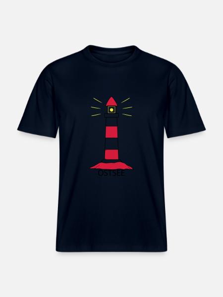 Leuchtturm Ostsee - RELAXED FIT Unisex Organic T-Shirt - Navy