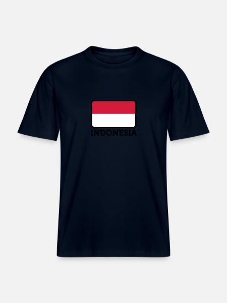 National flag of Indonesia - RELAXED FIT Unisex Organic T-Shirt - french navy