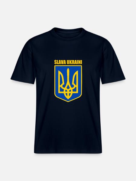 Slava ukraini - RELAXED FIT Unisex Organic T-Shirt - french navy