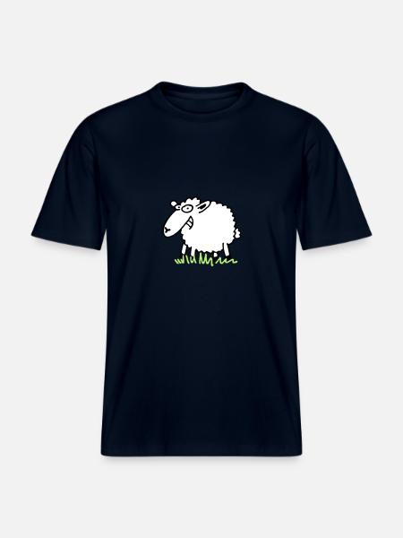 grinseschaf - T-shirt unisexe RELAXED FIT en coton bio - marine