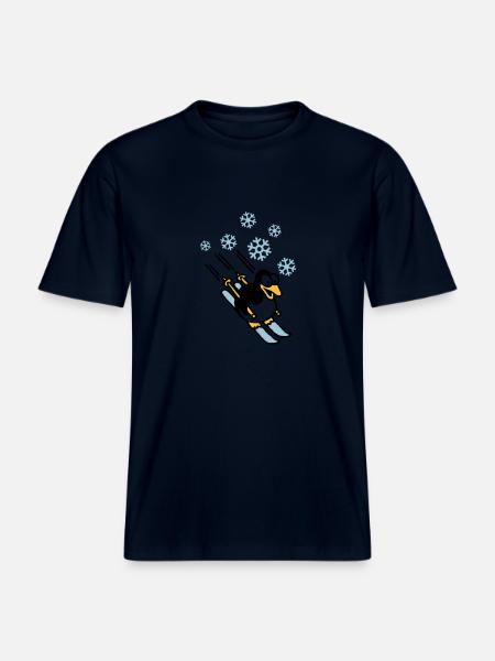 pinguin_ski_022011_h_3c - RELAXED FIT Unisex Organic T-Shirt - Navy
