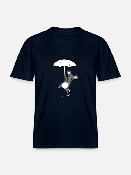 Cute Flying Mouse -  RELAXED FIT Unisex Organic T-Shirt - french navy