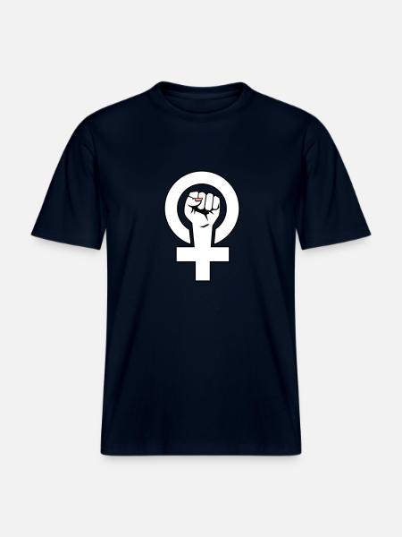 Feminist - feminist -  RELAXED FIT Unisex Organic T-Shirt - french navy