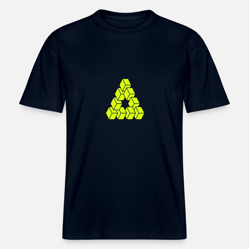 Optical illusion - Impossible figure - T-shirt unisexe RELAXED FIT en coton bio - marine