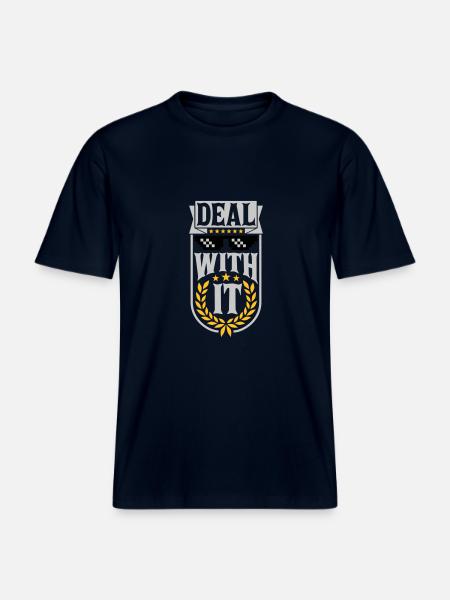 Deal with it Laurel Wreath - RELAXED FIT Unisex Organic T-Shirt - french navy