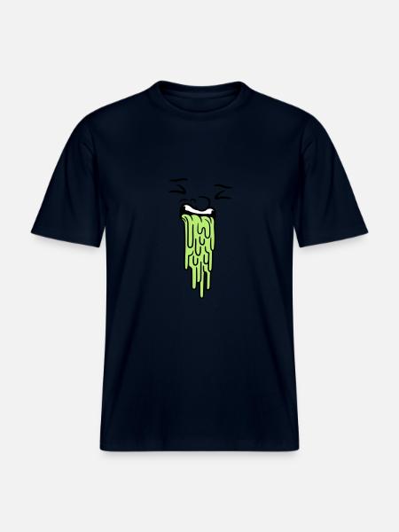 puking face - RELAXED FIT Unisex Organic T-Shirt - french navy