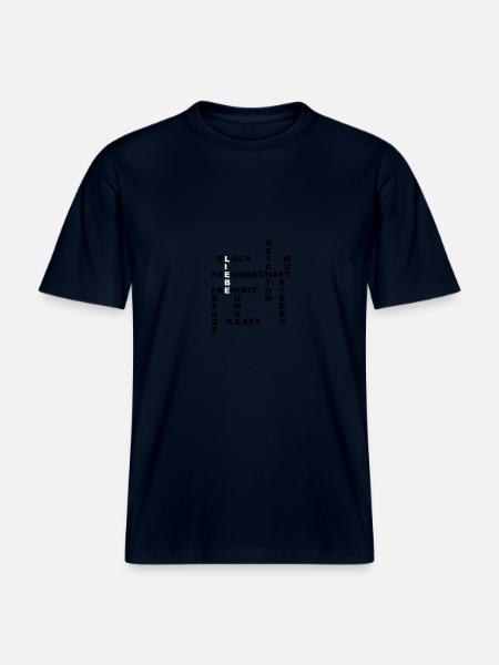 LIEBE/GLÜCK -  RELAXED FIT Unisex Organic T-Shirt - Navy