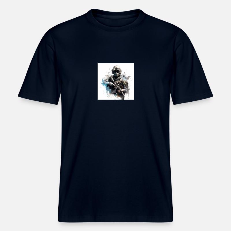 COD jeu art shooter - T-shirt unisexe RELAXED FIT en coton bio - marine