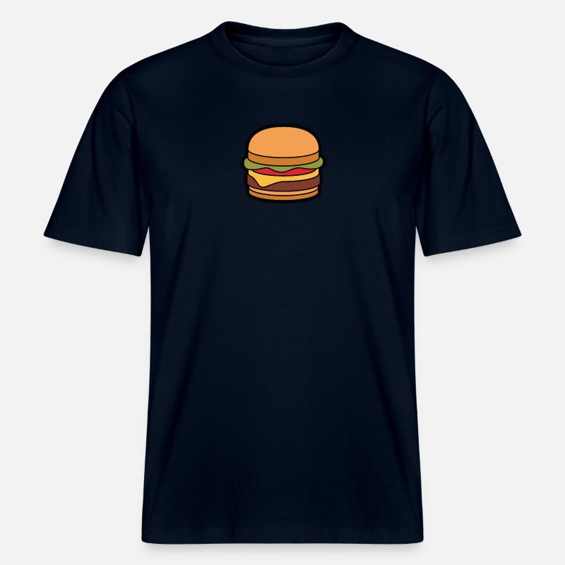 Cheeseburger Hamburger -  RELAXED FIT Unisex Organic T-Shirt - french navy