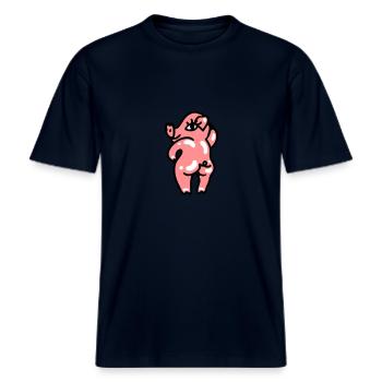 Sexy geile Sau 3 -  RELAXED FIT Unisex Organic T-Shirt - Navy - Vorne - Alina (178cm) & Michal (187cm)