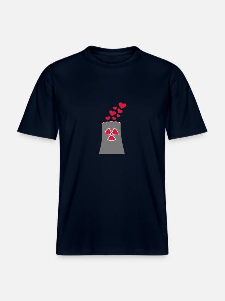 Nuclear Power Love - RELAXED FIT Unisex Organic T-Shirt - french navy