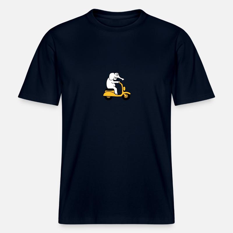 Moped Elephant -  T-shirt unisexe RELAXED FIT en coton bio - marine