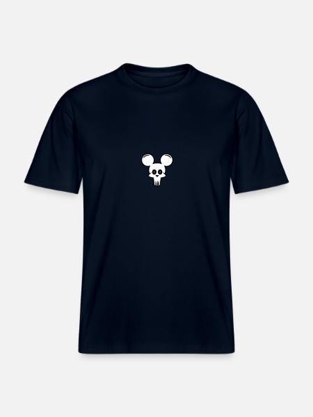 mouse skull - RELAXED FIT Unisex Organic T-Shirt - french navy