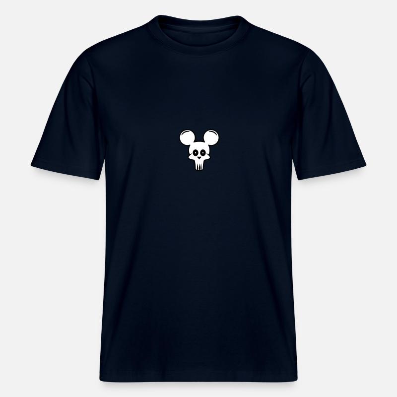 mouse skull -  RELAXED FIT Unisex Organic T-Shirt - french navy