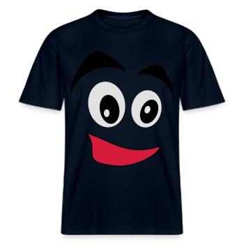 comic -  RELAXED FIT Unisex Organic T-Shirt - Navy - Vorne - Alina (178cm) & Michal (187cm)
