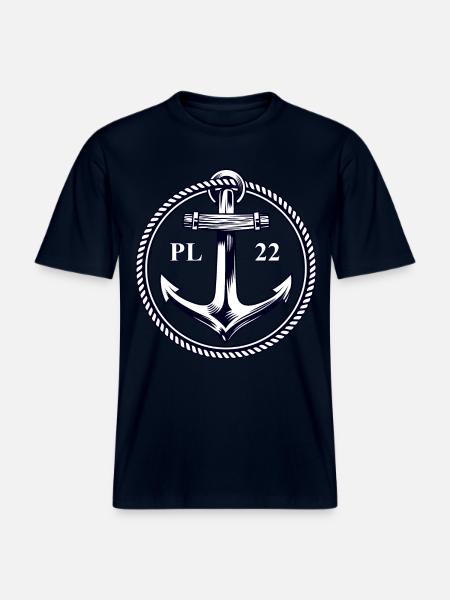 PL22 Marine Anchor - RELAXED FIT Unisex Organic T-Shirt - french navy
