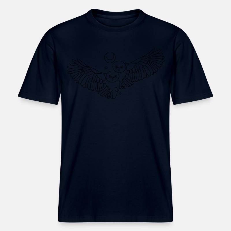 Eule Eulen Mond Liebe Infinity -  RELAXED FIT Unisex Organic T-Shirt - Navy