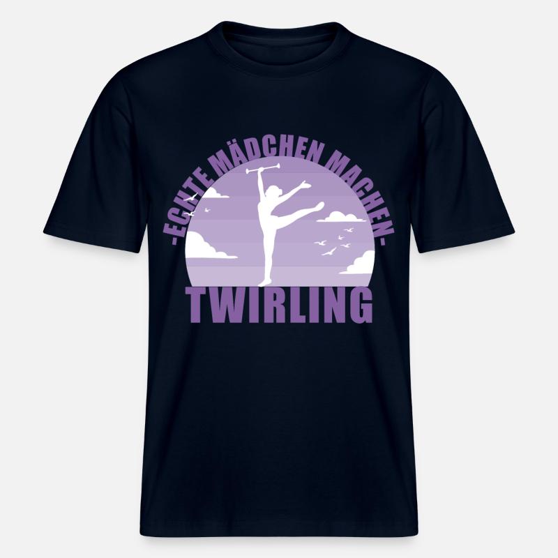 Echte Mädchen machen Twirling -  RELAXED FIT Unisex Organic T-Shirt - Navy