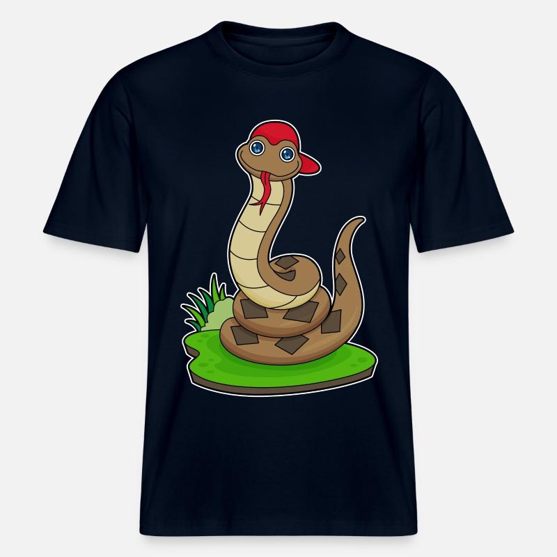 Bonnet de serpent - T-shirt unisexe RELAXED FIT en coton bio - marine