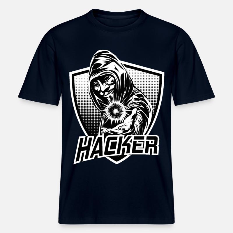 HACKER -  T-shirt unisexe RELAXED FIT en coton bio - marine