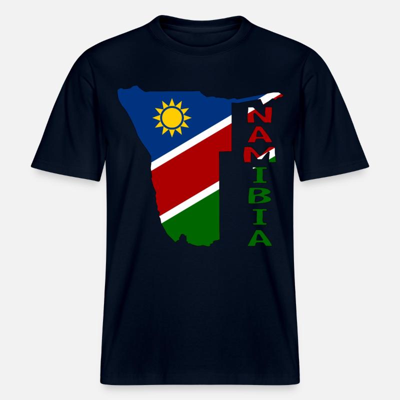 Namibia Map Flag -  RELAXED FIT Unisex Organic T-Shirt - french navy