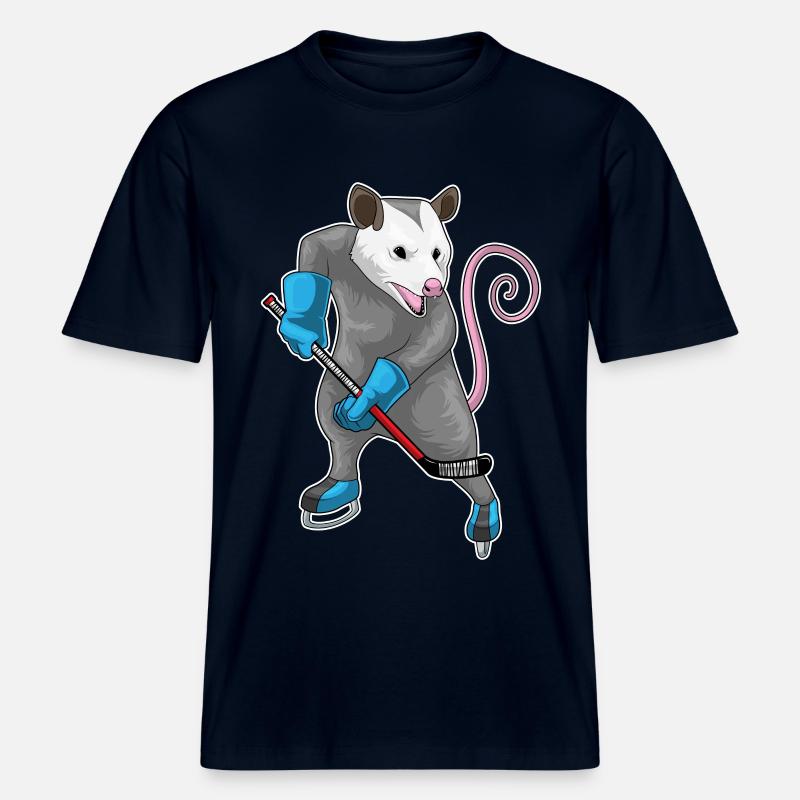 Beutelratte Eishockey Eishockeyschläger -  RELAXED FIT Unisex Organic T-Shirt - Navy