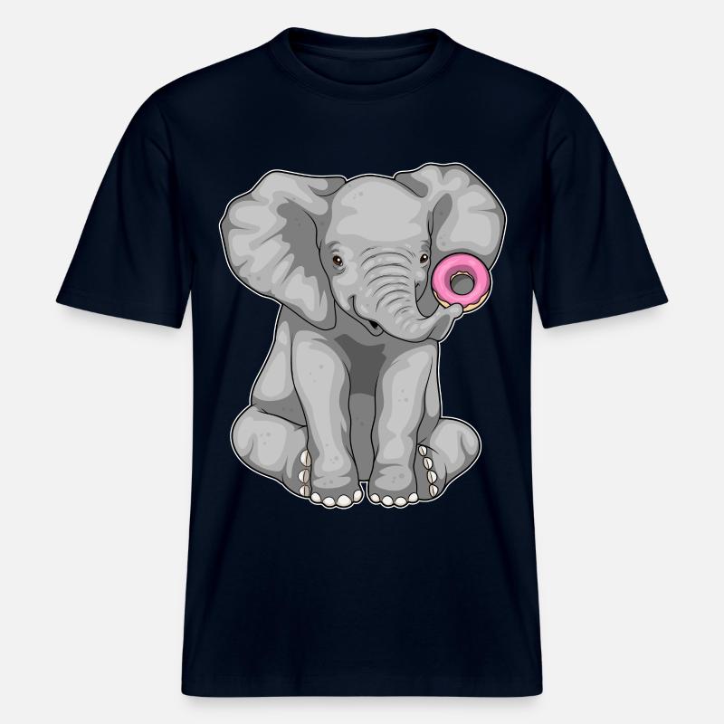 Beignet éléphant -  T-shirt unisexe RELAXED FIT en coton bio - marine
