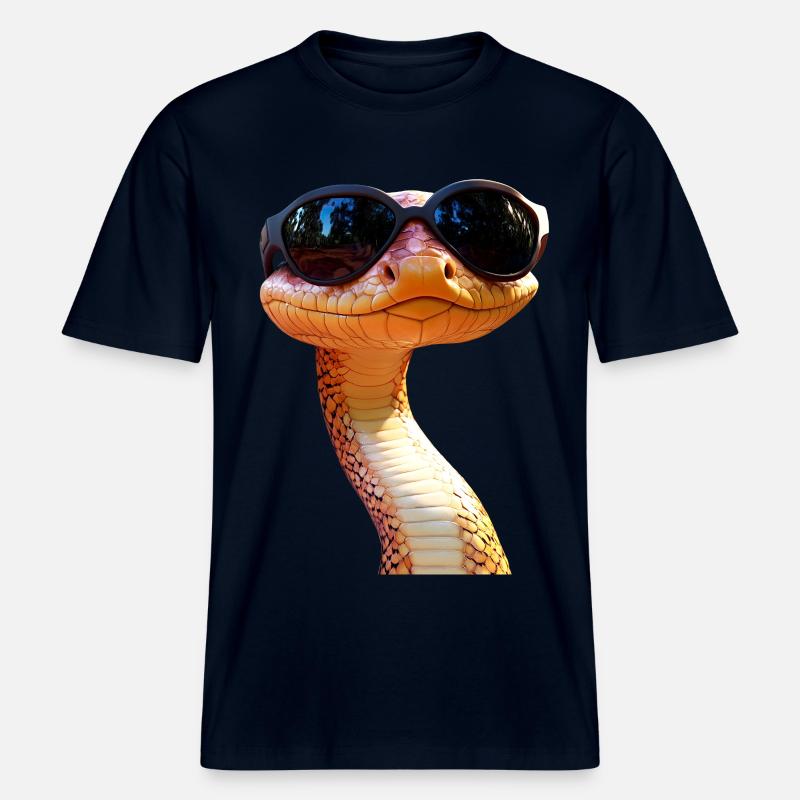 Schlange Python Kobra Mamba Klapperschlange Snake -  RELAXED FIT Unisex Organic T-Shirt - Navy