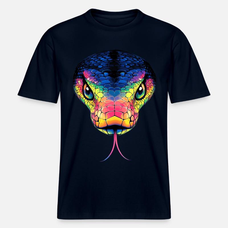Schlange Python Kobra Mamba Klapperschlange Snake -  RELAXED FIT Unisex Organic T-Shirt - Navy