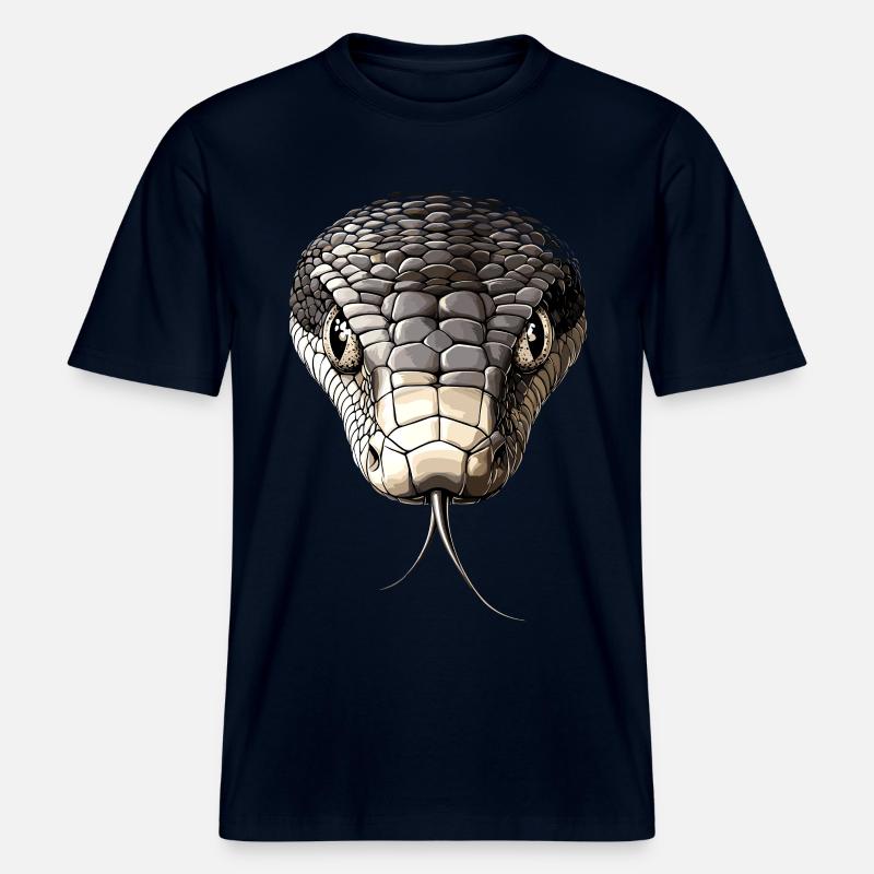 Schlange Python Kobra Mamba Klapperschlange Snake -  RELAXED FIT Unisex Organic T-Shirt - Navy