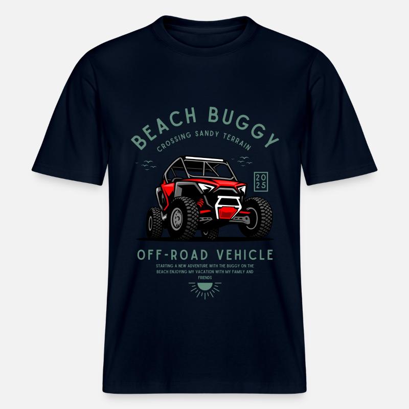 Buggy plage buggy dune véhicule tout-terrain -  T-shirt unisexe RELAXED FIT en coton bio - marine