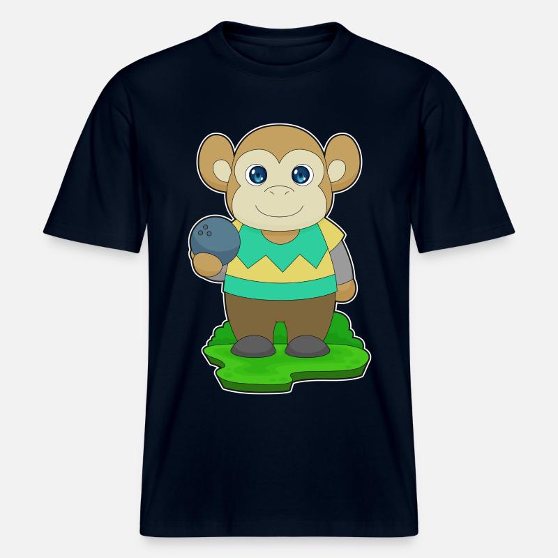 Affe Bowling Bowlingkugel - RELAXED FIT Unisex Organic T-Shirt - Navy