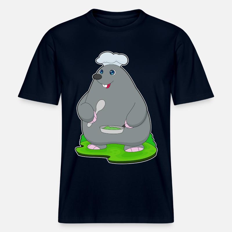 Mole Cooking Pan -  RELAXED FIT Unisex Organic T-Shirt - french navy