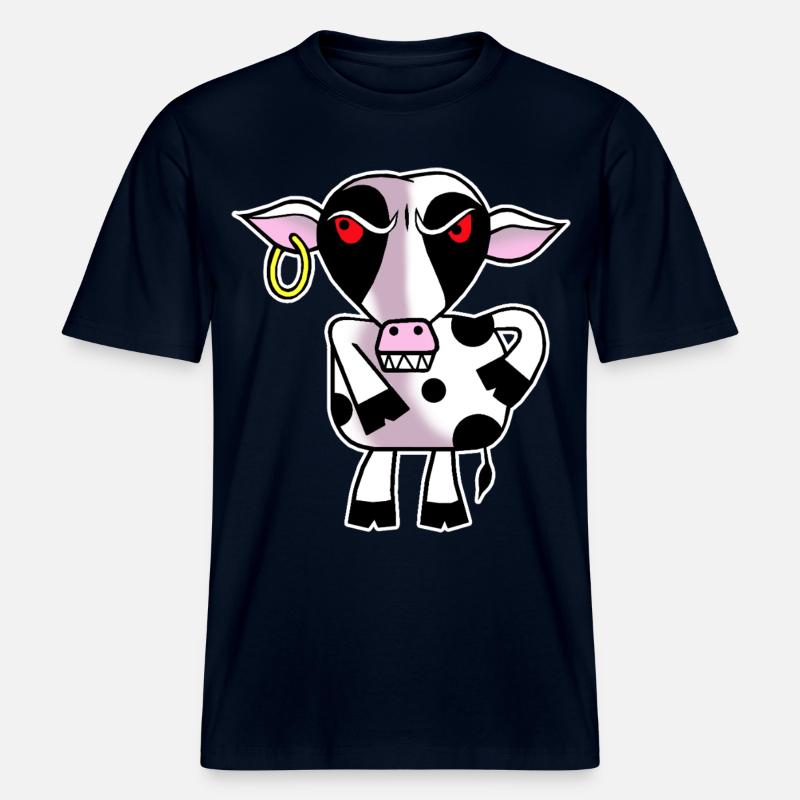 Wütende Kuh -  RELAXED FIT Unisex Organic T-Shirt - Navy