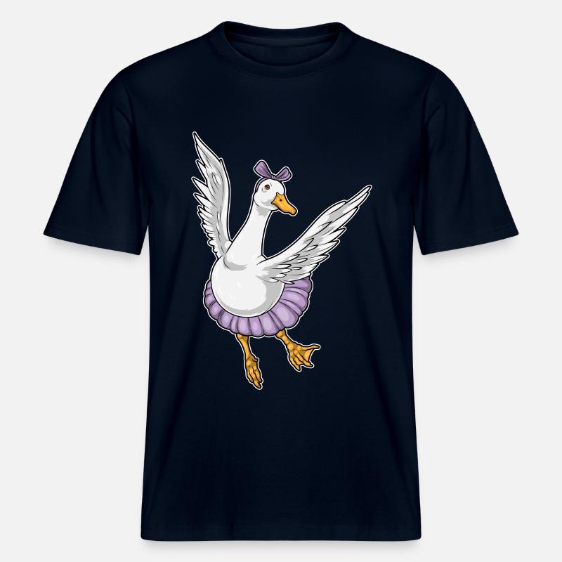 Duck Ballerina Ballet Dance - RELAXED FIT Unisex Organic T-Shirt - french navy