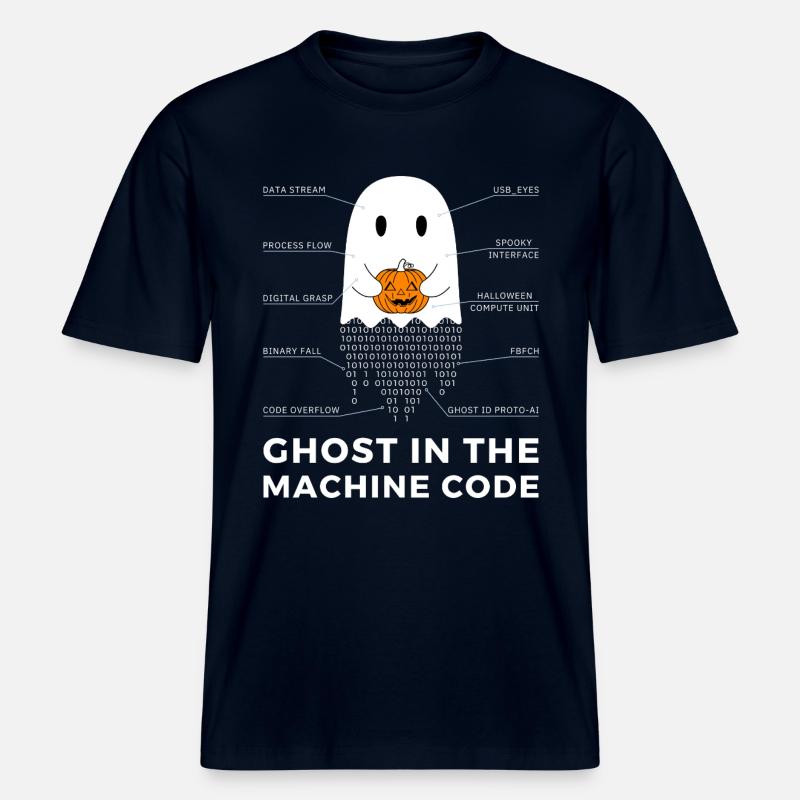 Funny Coder, Programmer Halloween T-Shirt -  RELAXED FIT Unisex Organic T-Shirt - french navy