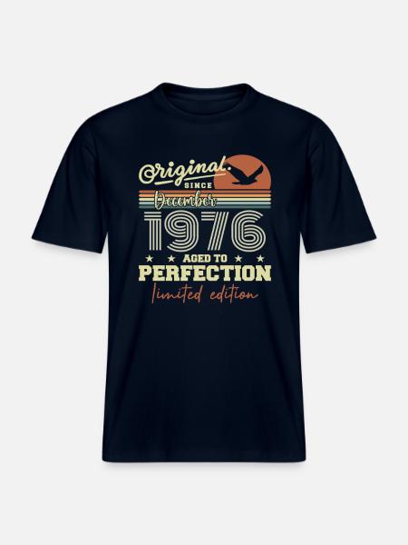 49th Birthday | Original December 1976 - RELAXED FIT Unisex Organic T-Shirt - french navy
