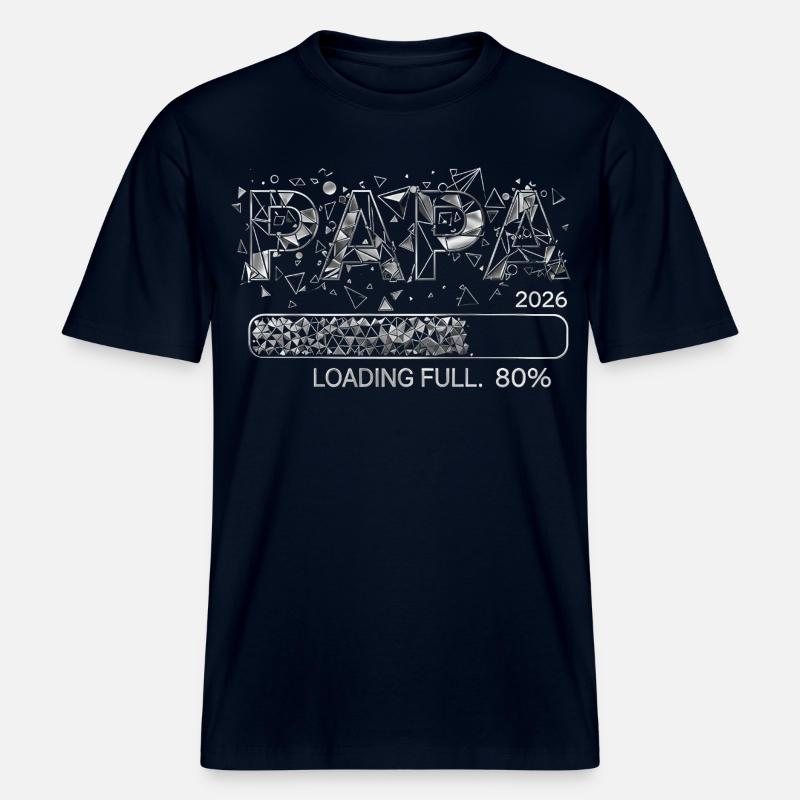 Papa 2026 Loading Werdender Papa Geschenk -  RELAXED FIT Unisex Organic T-Shirt - Navy