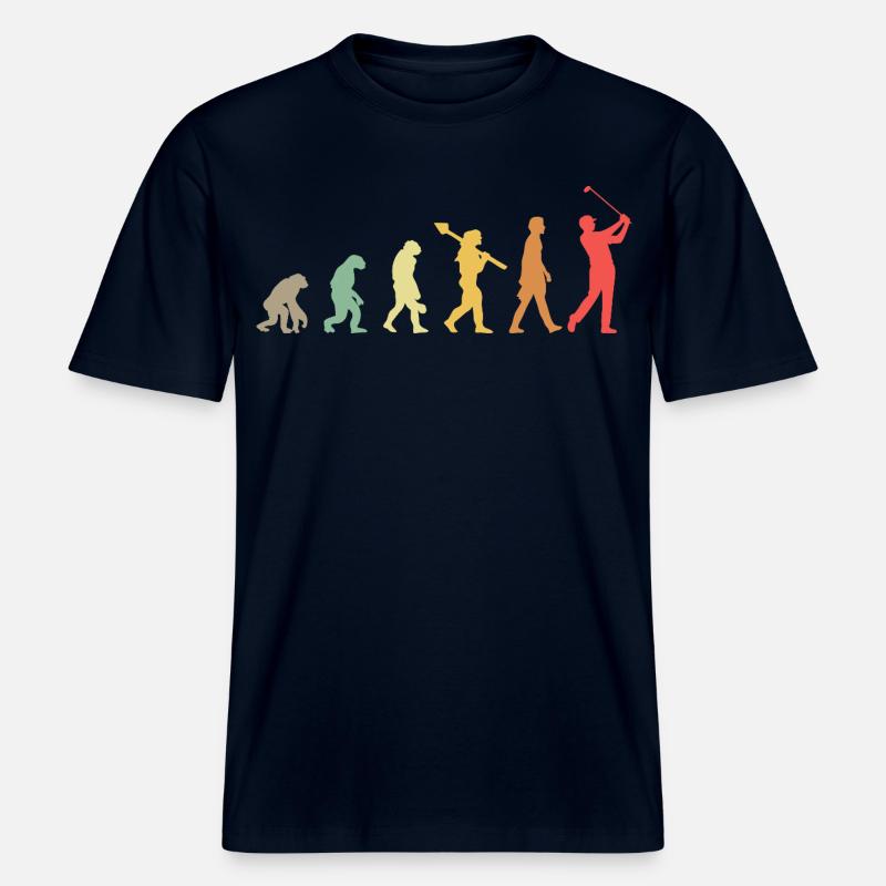Golf Golfer Golf Course Golfer Evolution -  RELAXED FIT Unisex Organic T-Shirt - french navy