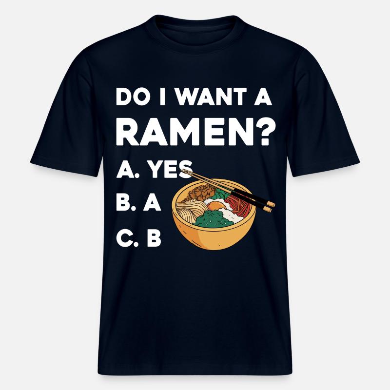 Ramen Wahl Shirt: Yes oder B -  RELAXED FIT Unisex Organic T-Shirt - Navy