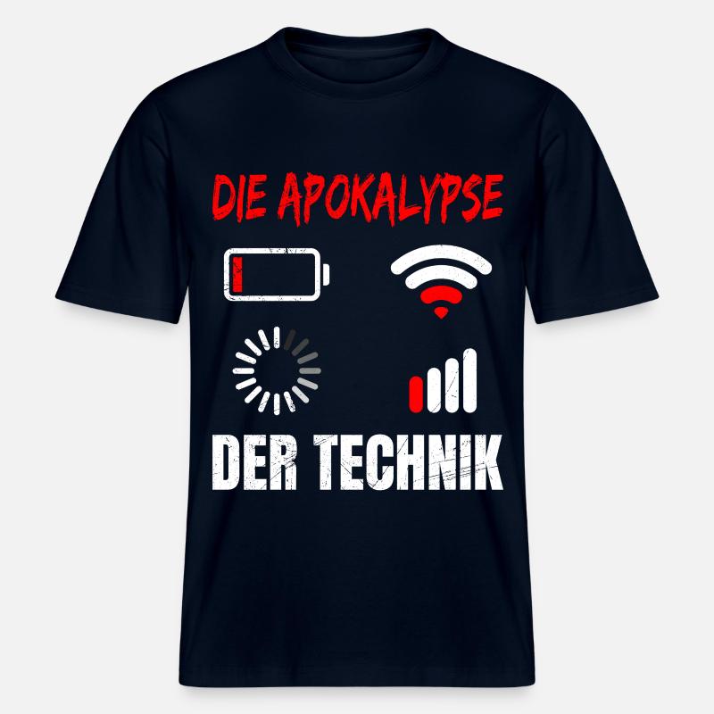 Coder THE APOCALYPSE OF TECHNOLOGY FUNNY - RELAXED FIT Unisex Organic T-Shirt - french navy