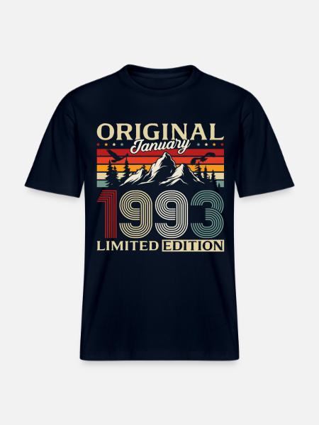 33rd Birthday Original January 1993 - RELAXED FIT Unisex Organic T-Shirt - french navy