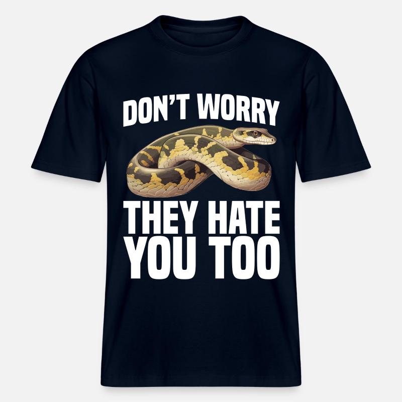 Python-Besitzer Schlangenterrarium, Reptilienhaut Burmesischer -  RELAXED FIT Unisex Organic T-Shirt - Navy