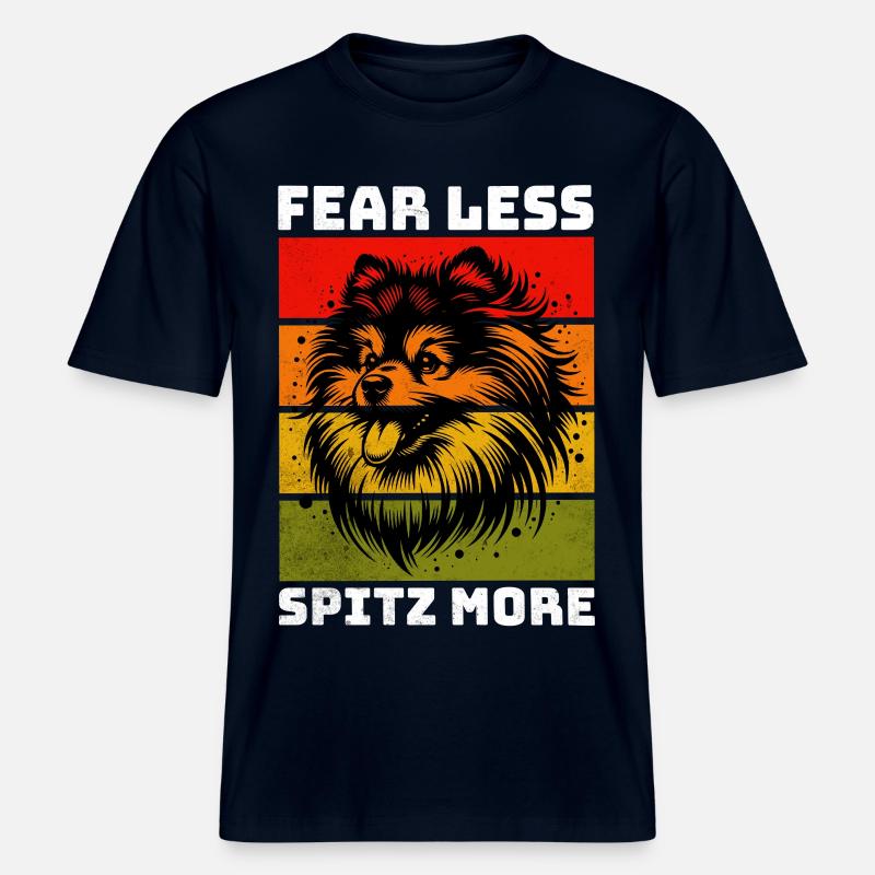 German Spitz Spitz Dwarf Spitz -  RELAXED FIT Unisex Organic T-Shirt - french navy