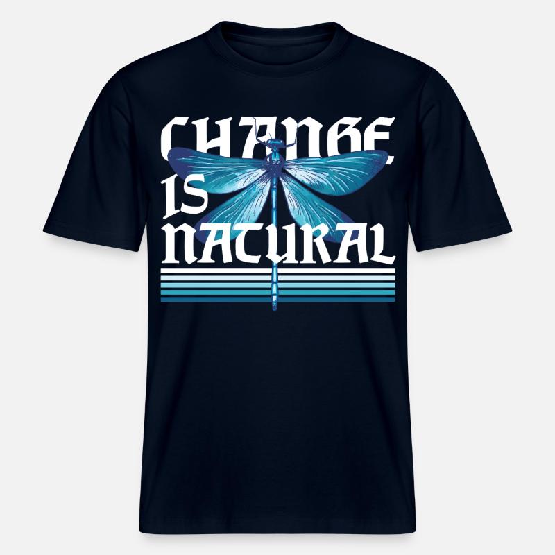 Libelle Libellen Change Is Natural - RELAXED FIT Unisex Organic T-Shirt - Navy