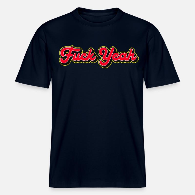 Verdammt ja, 3D Red Script -  RELAXED FIT Unisex Organic T-Shirt - Navy