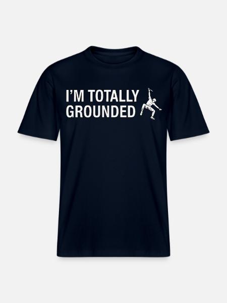 Totally Grounded Klettern - RELAXED FIT Unisex Organic T-Shirt - Navy